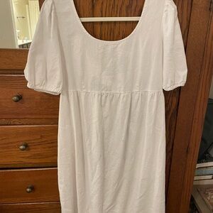 Ingrid & Isabel Cream Puff Sleeve Linen Midi Sundress